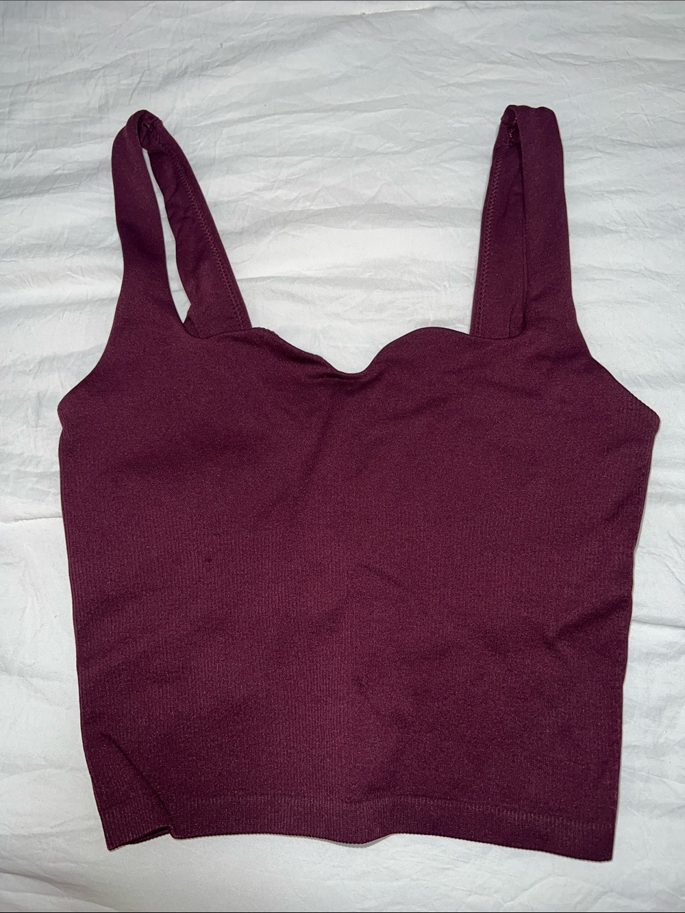 PINK Victoria's Secret Scalloped Crop Tank - Burgundy Plum